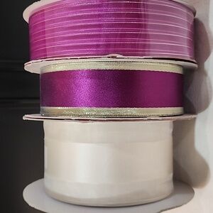 3 Rolls Holiday Kirkland Wire-edged Ribbon, 120 yards approx total